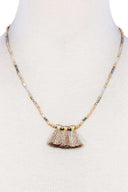 Modern Triple Tassel Beaded Necklace