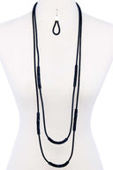 Double Layer Chic Long Necklace And Earring Set