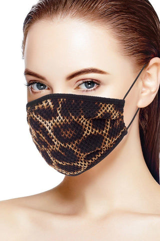 Mesh Leopard And Camouflauge Print Face Mask