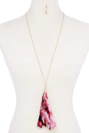 Tye Dye Fabric Tassel Necklace