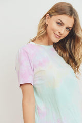 Tie Dyed Round Neck Short Sleeve Tee