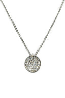 Metal Chain Rhinestone Round Pendant Necklace