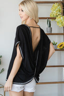 Open Back Wide Sleeve Shorsleeve Top