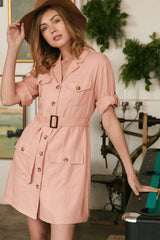 Drop Shoulder With Saist Tie Belted Dress