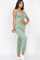 Front Ruched With Adjustable String Cami Casual/summer Jumpsuit