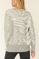 A Zebra Print Pullover Sweater