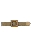 Fashion Square Straw Buckle Belt