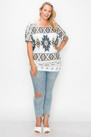 Geometric-tribal Sublimation Print Top