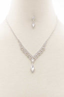 Marquise Shape Rhinestone Necklace