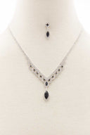 Marquise Shape Rhinestone Necklace