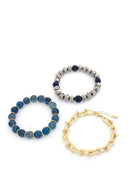 U Link Stone Beaded Bracelet Set.