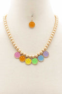 Colorful Happy Face Ball Bead Necklace