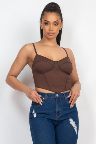 Bustier Sleeveless Ribbed Top