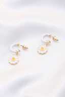 Daisy Charm Open Circle Earring