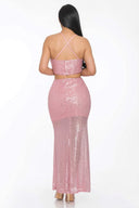 Sxy Back Sequin Maxi Dress