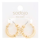 Sodajo Ball Bead Link Gold Dipped Hoop Earring