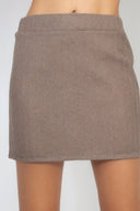 Mid-rise Herringbone Mini Skirt