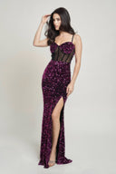 Cecily Teddy Velvet Corset Maxi Dress